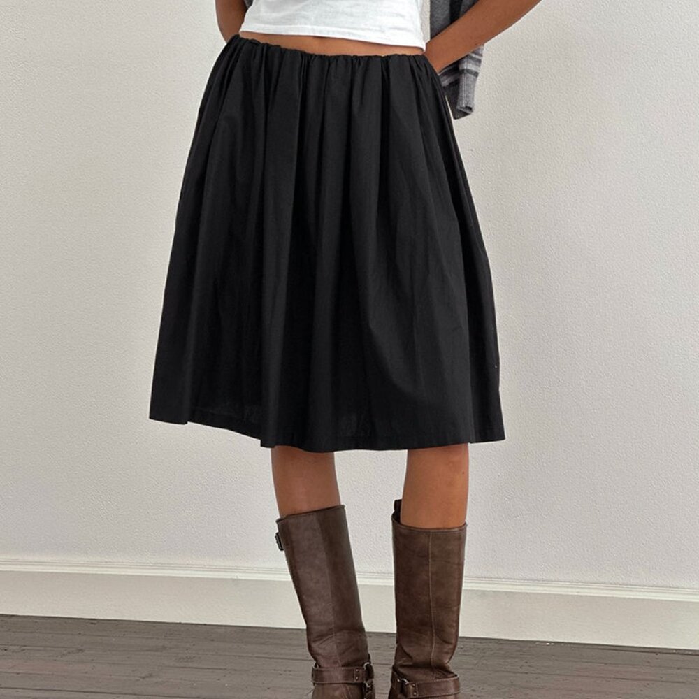 BNWT Motel Rocks Murphy Knee Length Skirt in Black Size XXS